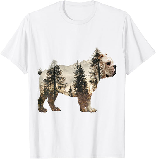 Bulldog Dog Graphic Pet Artwork Bulldog T-Shirt - T-Shirt | White