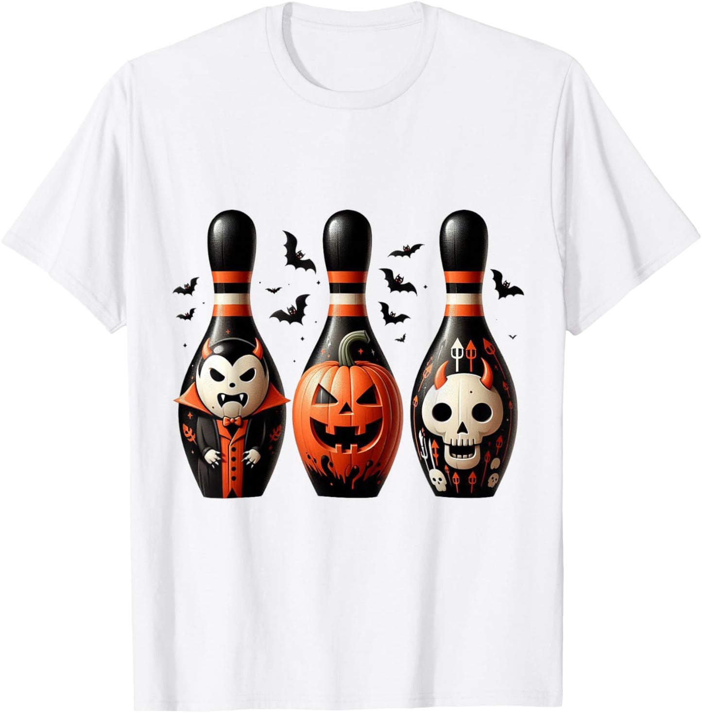 Funny Bowling Pins Halloween Spooky Costume T-Shirt - T-Shirt | White