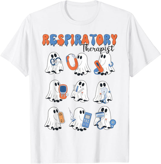 Respiratory therapist shirt halloween respiratory therapist T-Shirt - T-Shirt | White