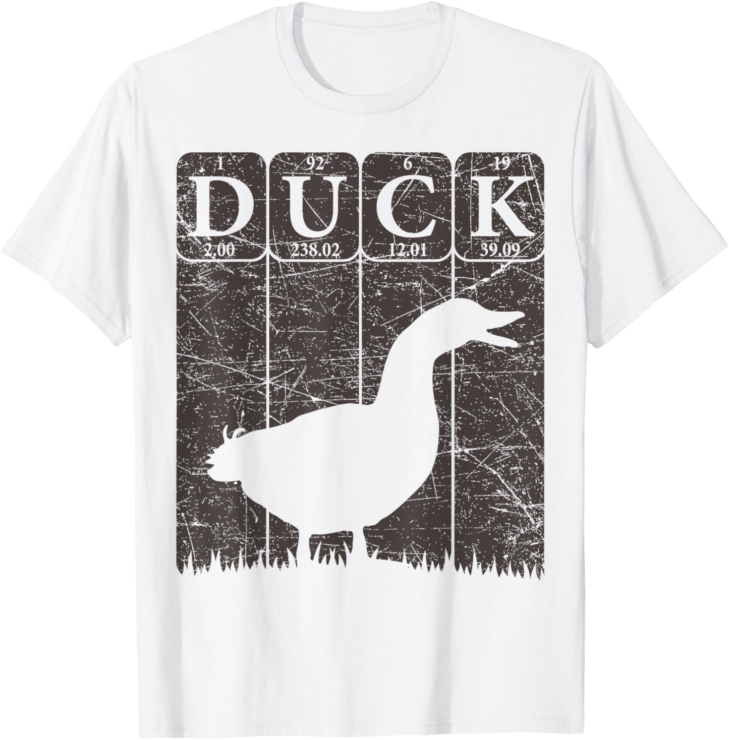 Duck Periodic Table Elements Duck Farmer Retro T-Shirt - T-Shirt | White