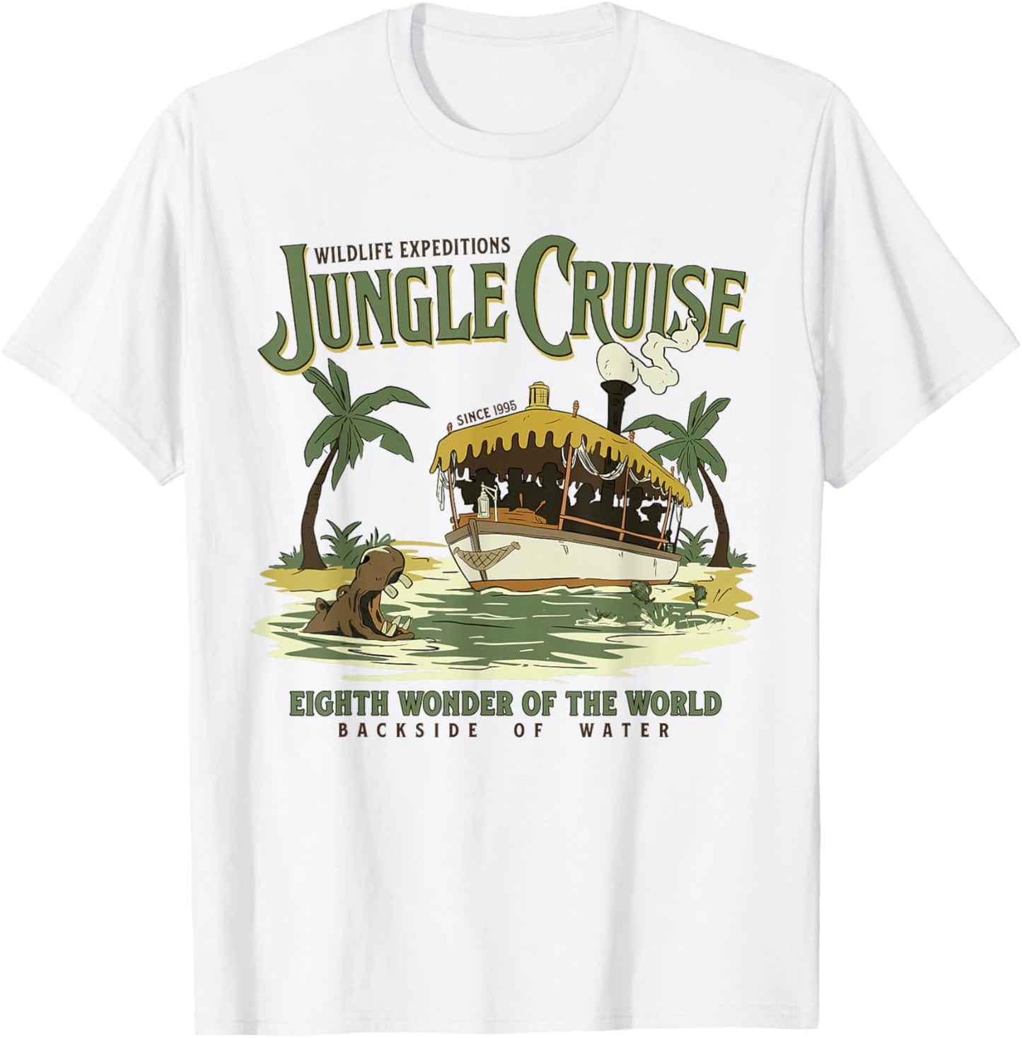 Wildlife Jungle Safari Expedition Ride Backside Of Water T-Shirt - T-Shirt | White