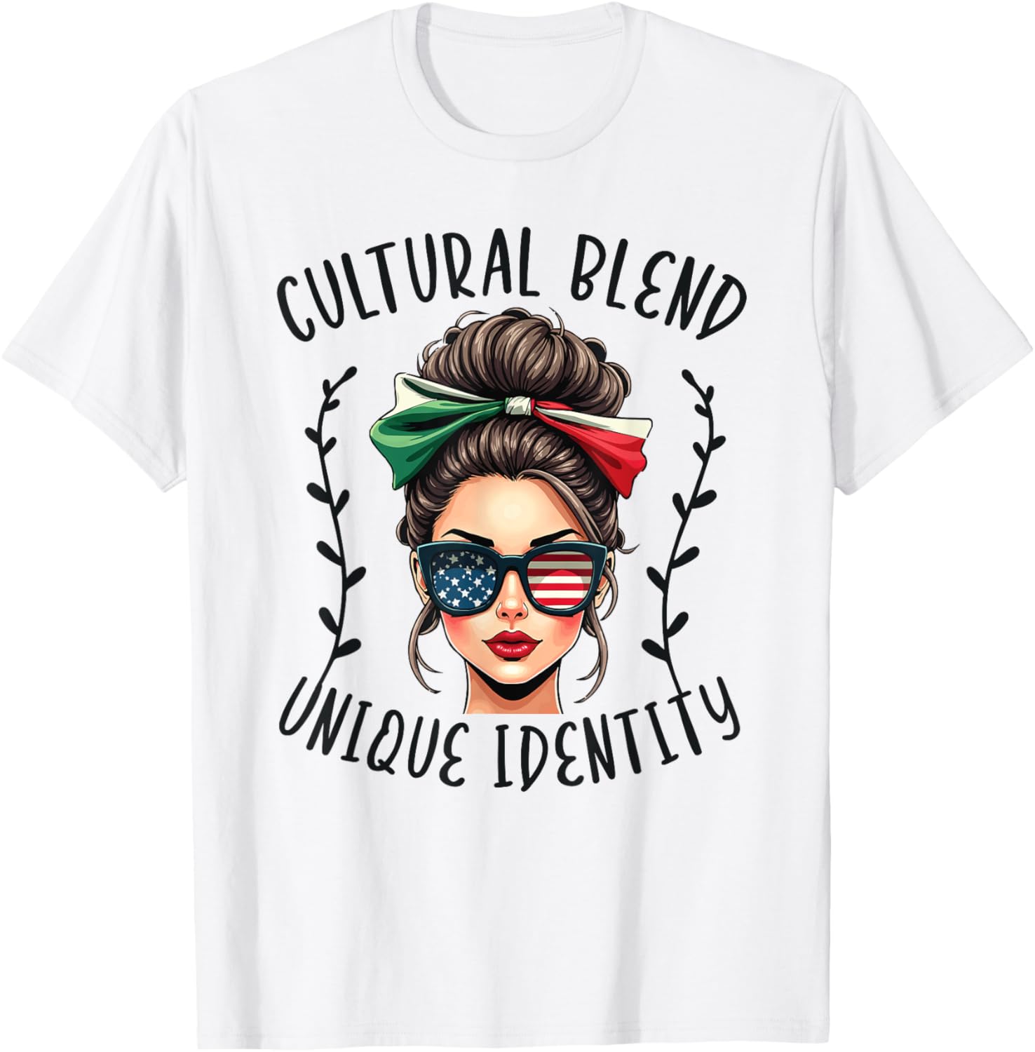 Half Mexican Half American USA Flag Mexican American T-Shirt - T-Shirt | White