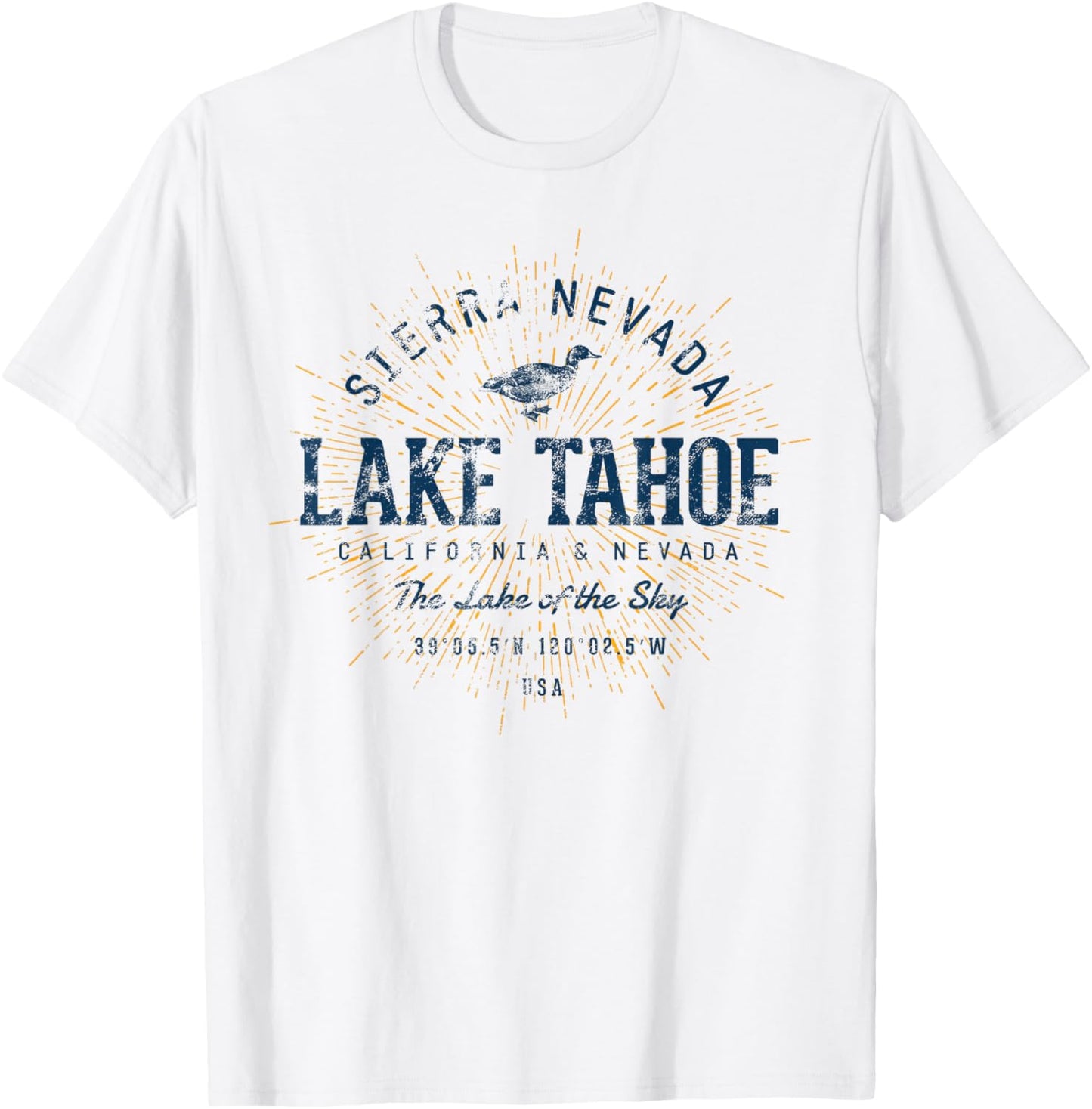 Retro Style Vintage Lake Tahoe T-Shirt - T-Shirt | White