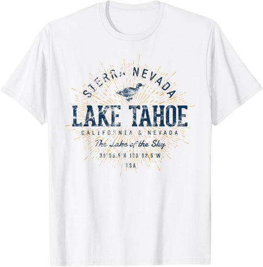Retro Style Vintage Lake Tahoe T-Shirt - T-Shirt | White