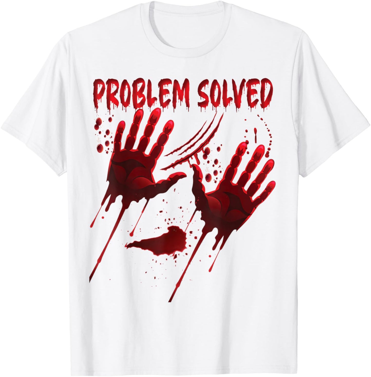 Bloody Hands Costume Men Problem Solved Blood Splatter T-Shirt - T-Shirt | White