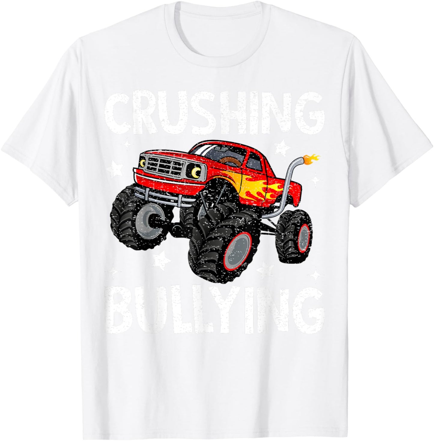 Crushing Bullying Monster Truck Kids Unity Day Orange T-Shirt - T-Shirt | White