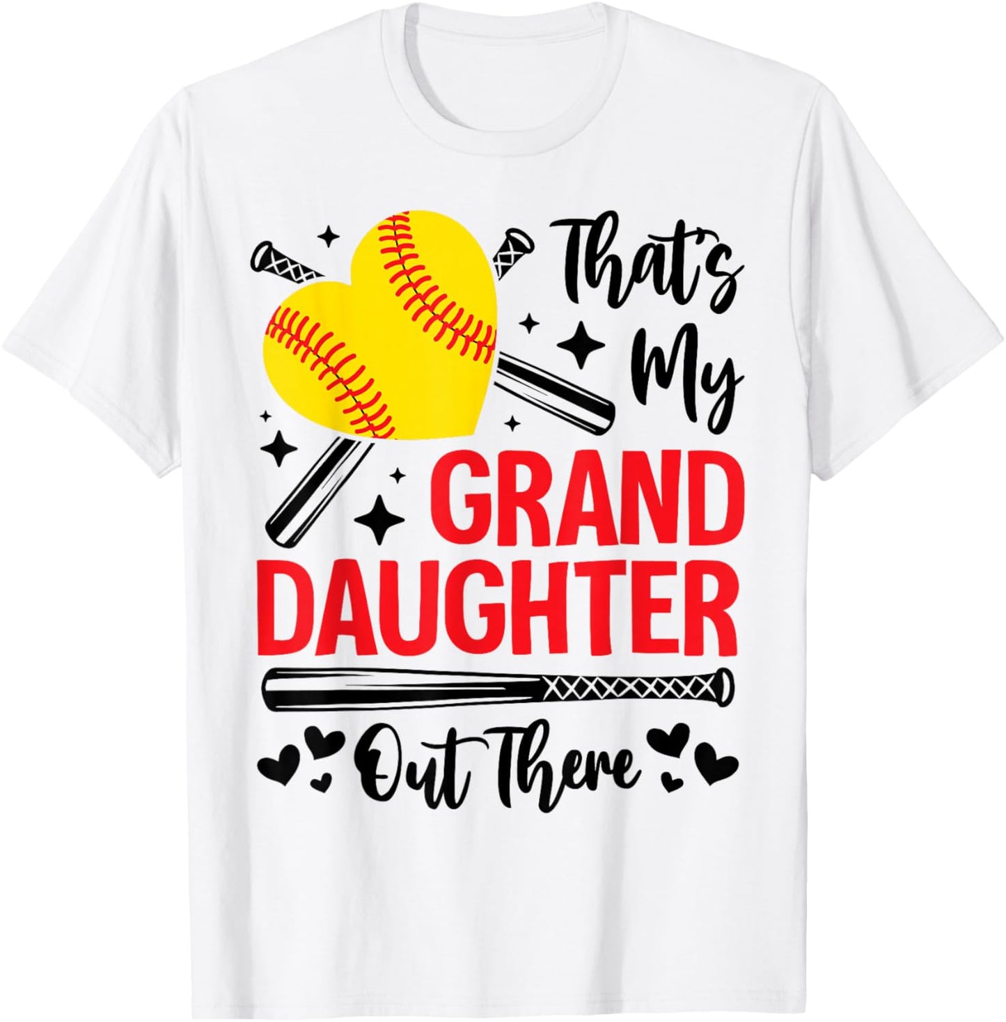 That's My Granddaughter Out There Softball Grandma Grandpa T-Shirt - T-Shirt | White