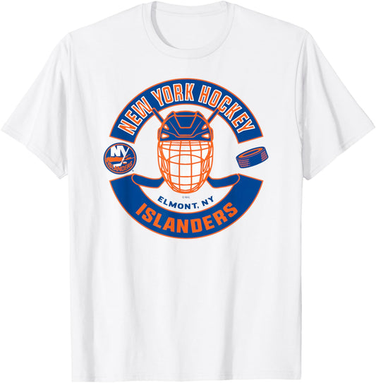 New York Islanders Mask Heather Gray Officially Licensed T-Shirt - T-Shirt | White