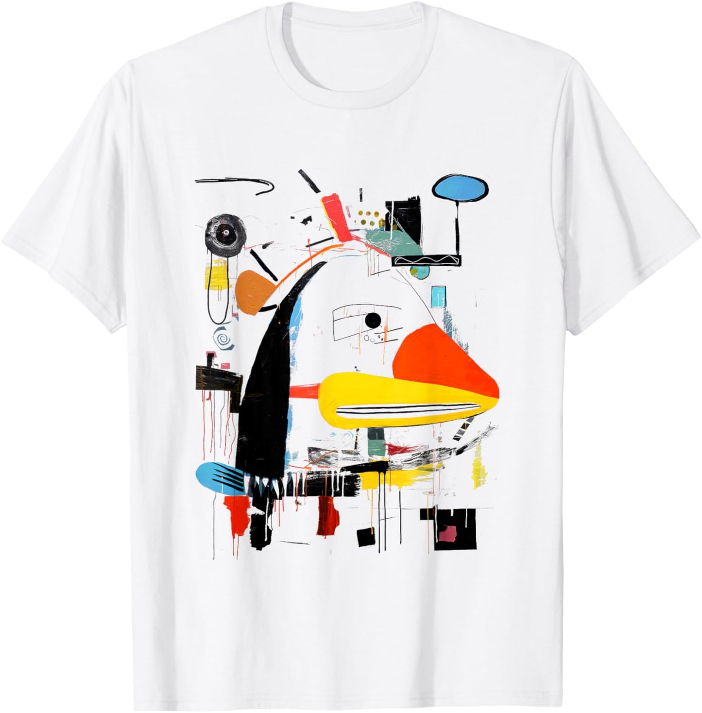 Abstract Modern Art Vibrant Colors Expression T-Shirt - T-Shirt | White