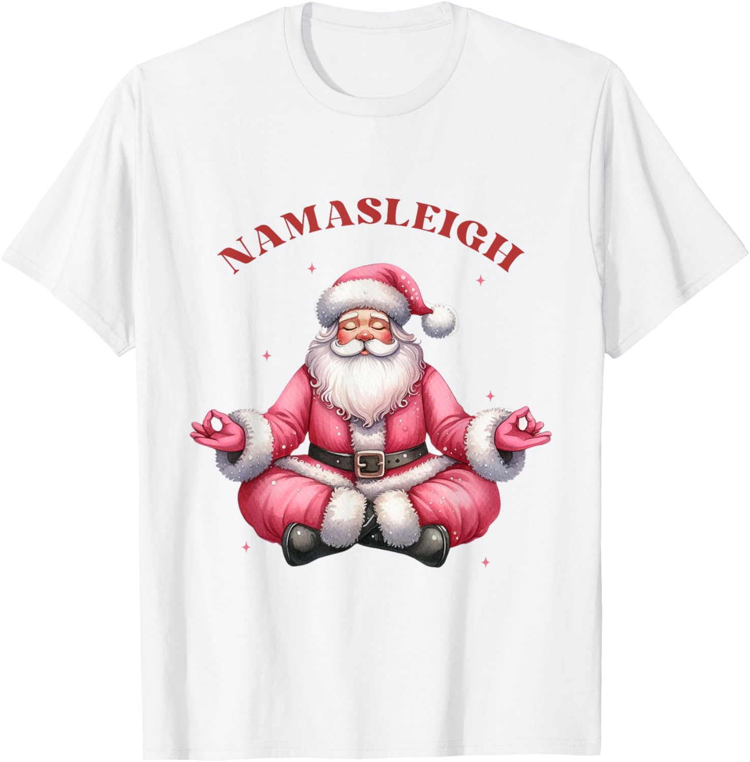Namasleigh Pink Christmas Yoga Girl Women T-Shirt - T-Shirt | White