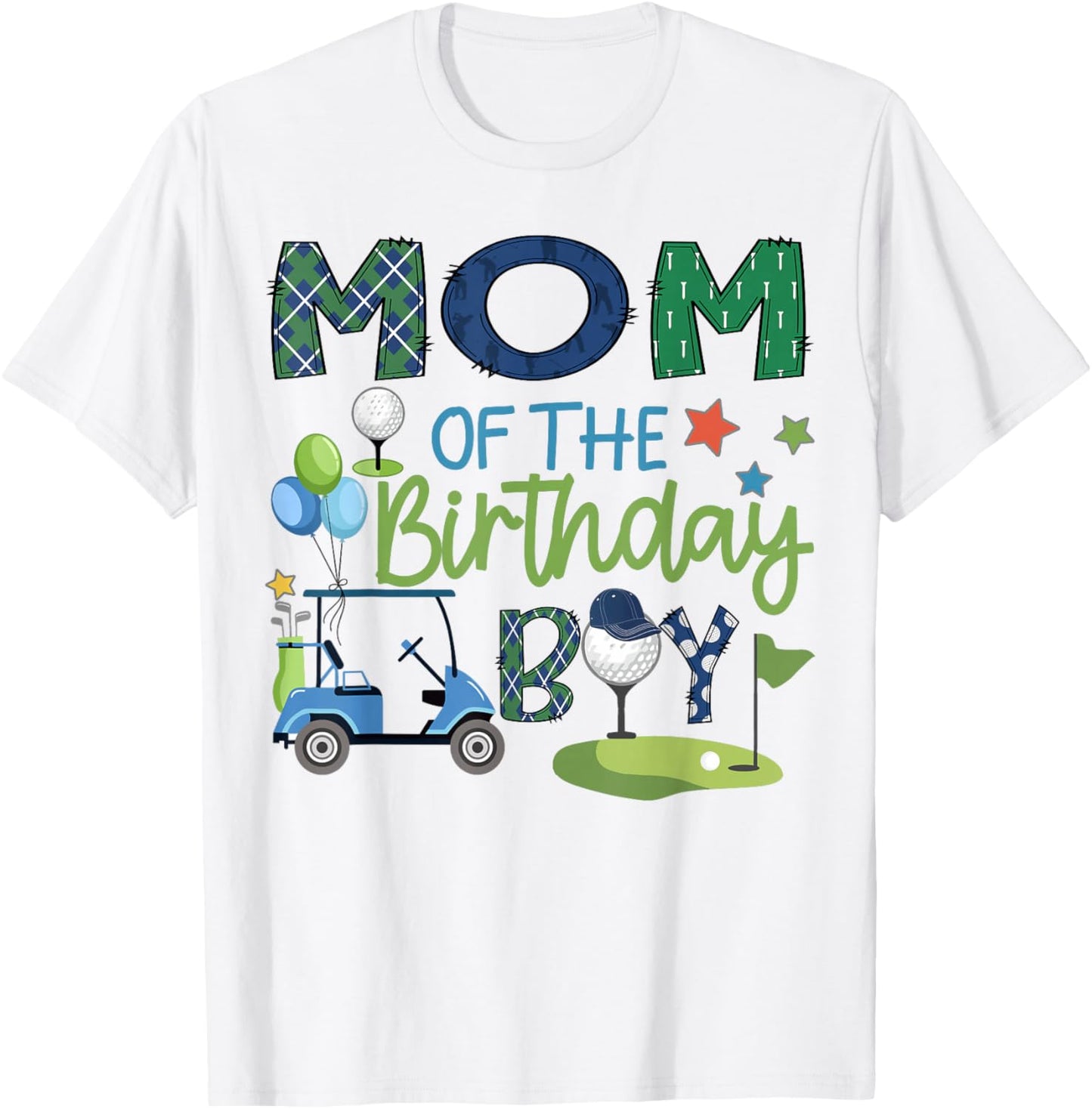Mom Of The Birthday Boy Hole in One Golf Sport T-Shirt - T-Shirt | White