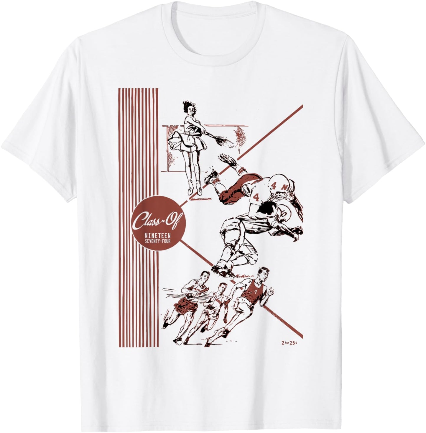 Class of 1974 Old School Retro Vintage Nostalgia Gen X Best T-Shirt - T-Shirt | White