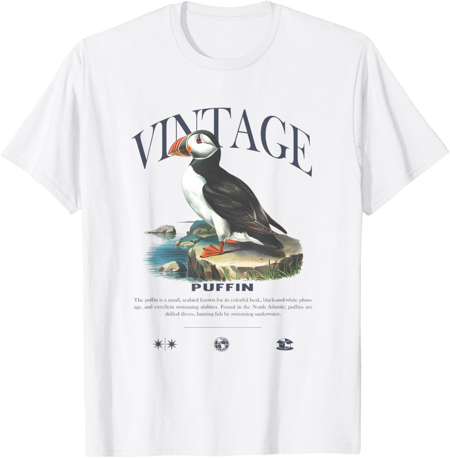 Puffin Vintage T-Shirt - T-Shirt | White