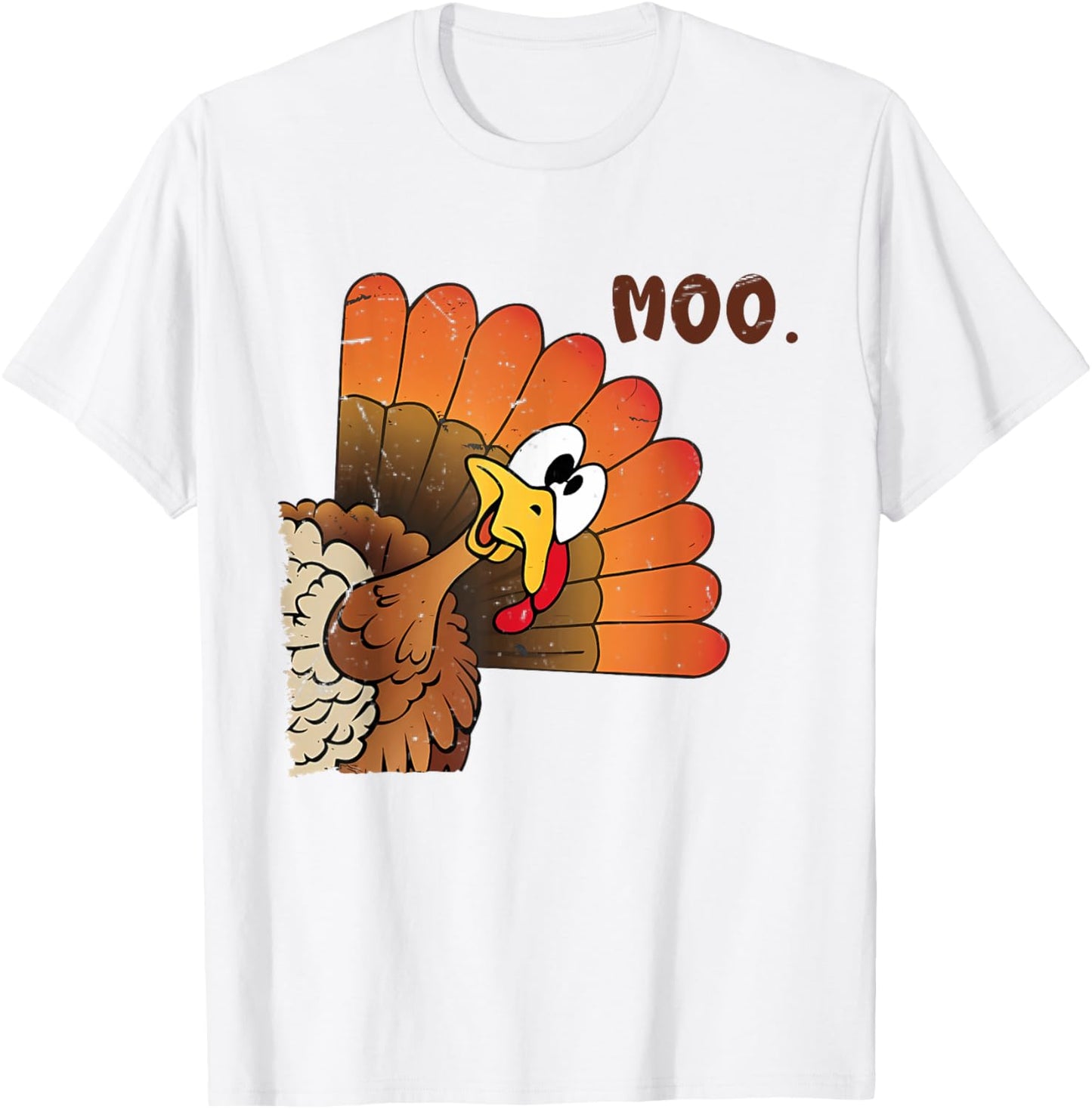 Funny Thanksgiving Cute Turkey Moo I'm A Cow Men Women Kids T-Shirt - T-Shirt | White