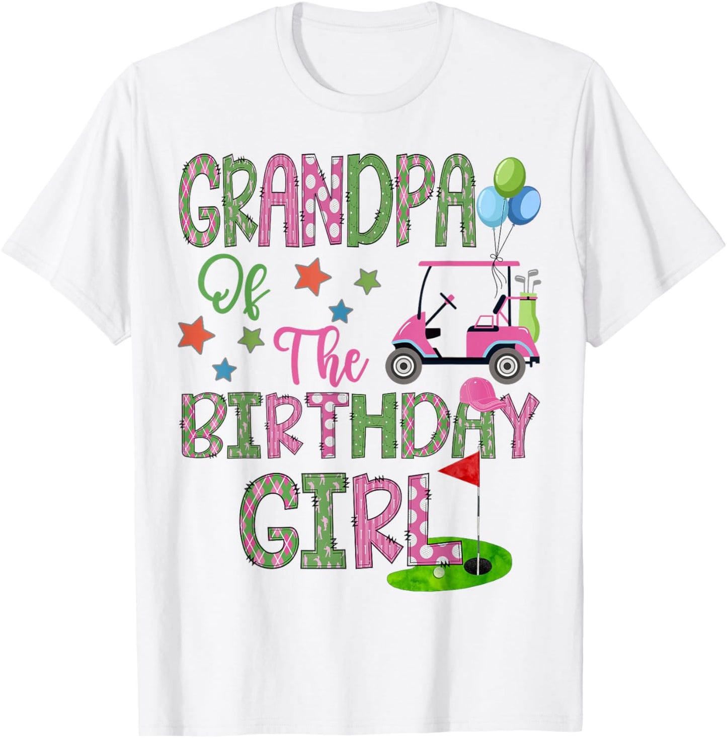 Grandpa Of The Birthday Girl Hole In One Golf 1St Bday T-Shirt - T-Shirt | White