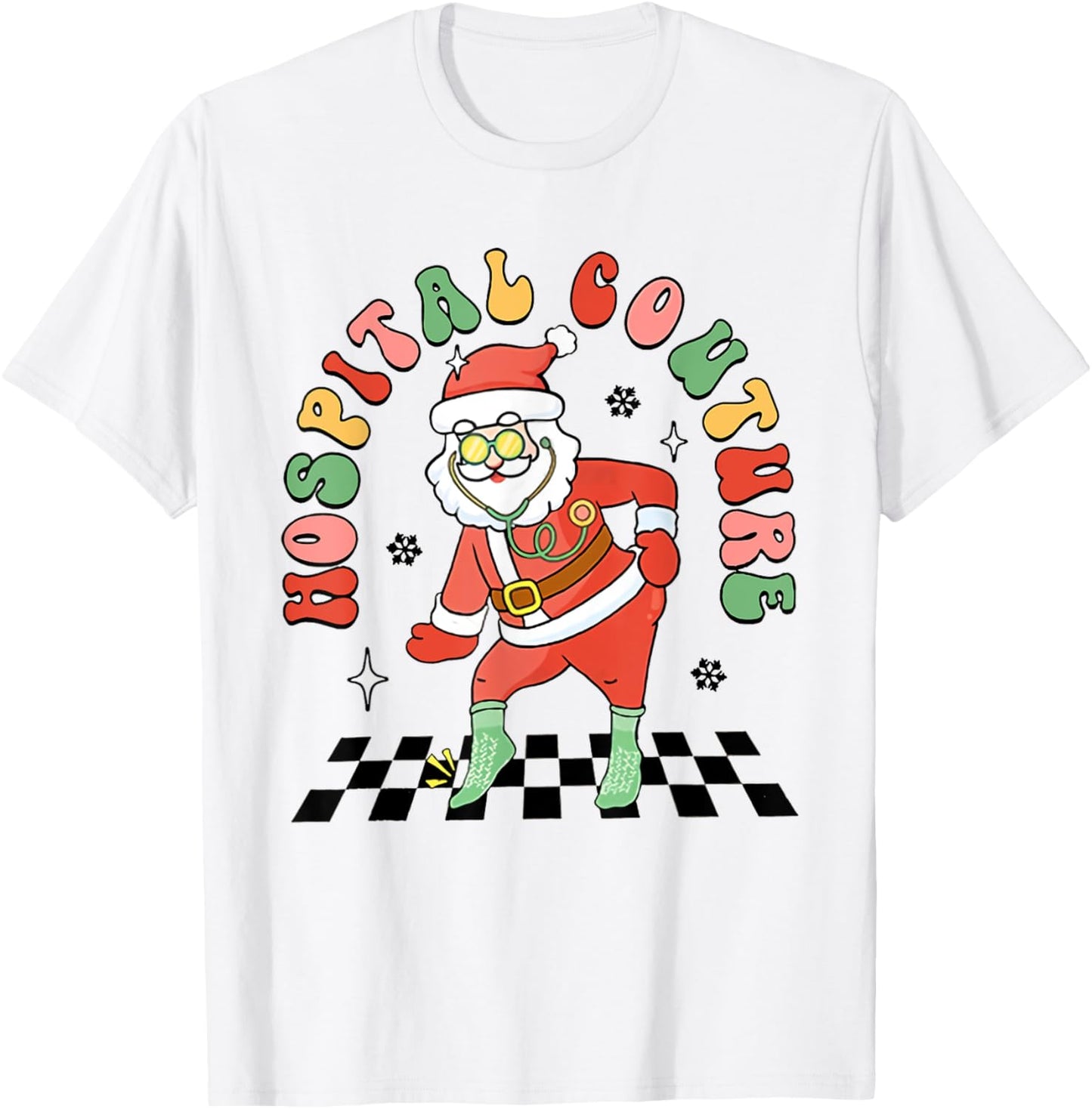 Non Slip Socks Emergency Room Hospital Couture Socks Xmas T-Shirt - T-Shirt | White