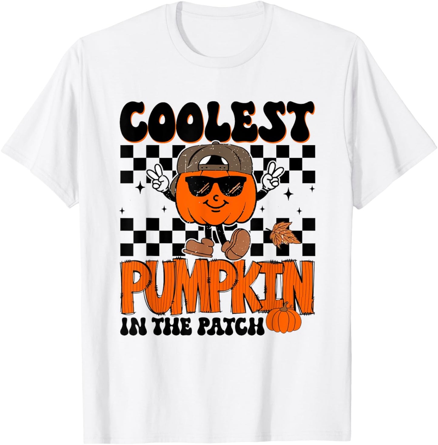 Coolest Pumpkin In The Patch Halloween Boys Girls Kids Gift T-Shirt - T-Shirt | White