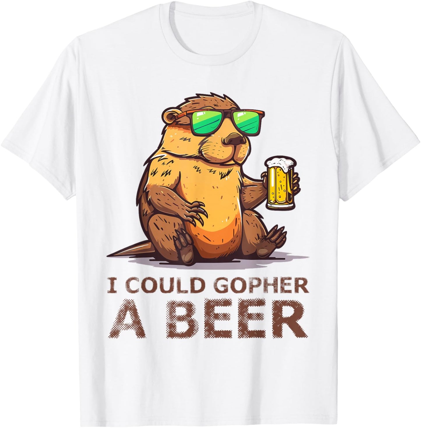 I Could Gopher A Beer Funny Drinking T-Shirt - T-Shirt | White