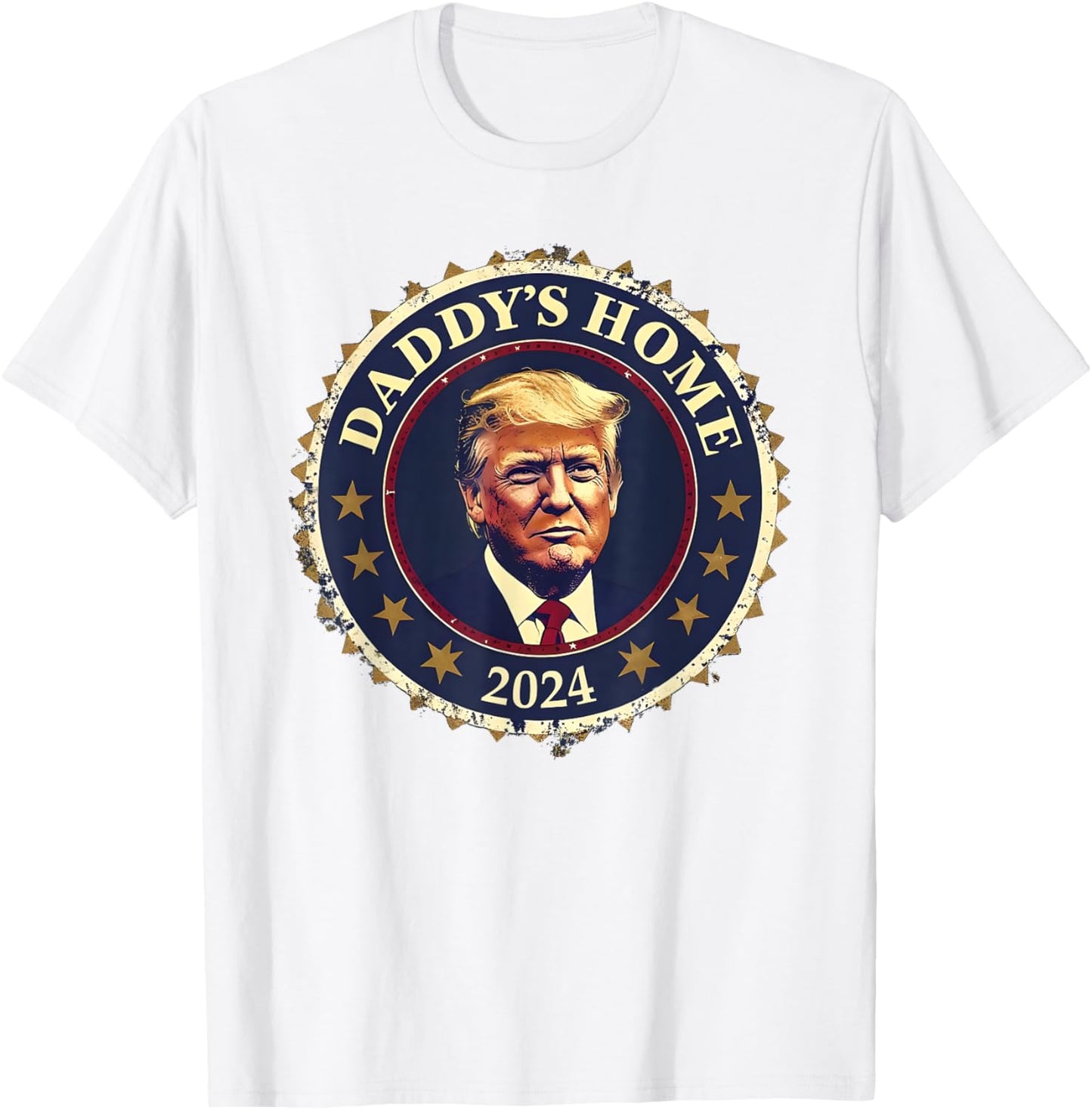 Funny DADDY'S HOME 2024 Trump Took America Is Back Christmas T-Shirt - T-Shirt | White