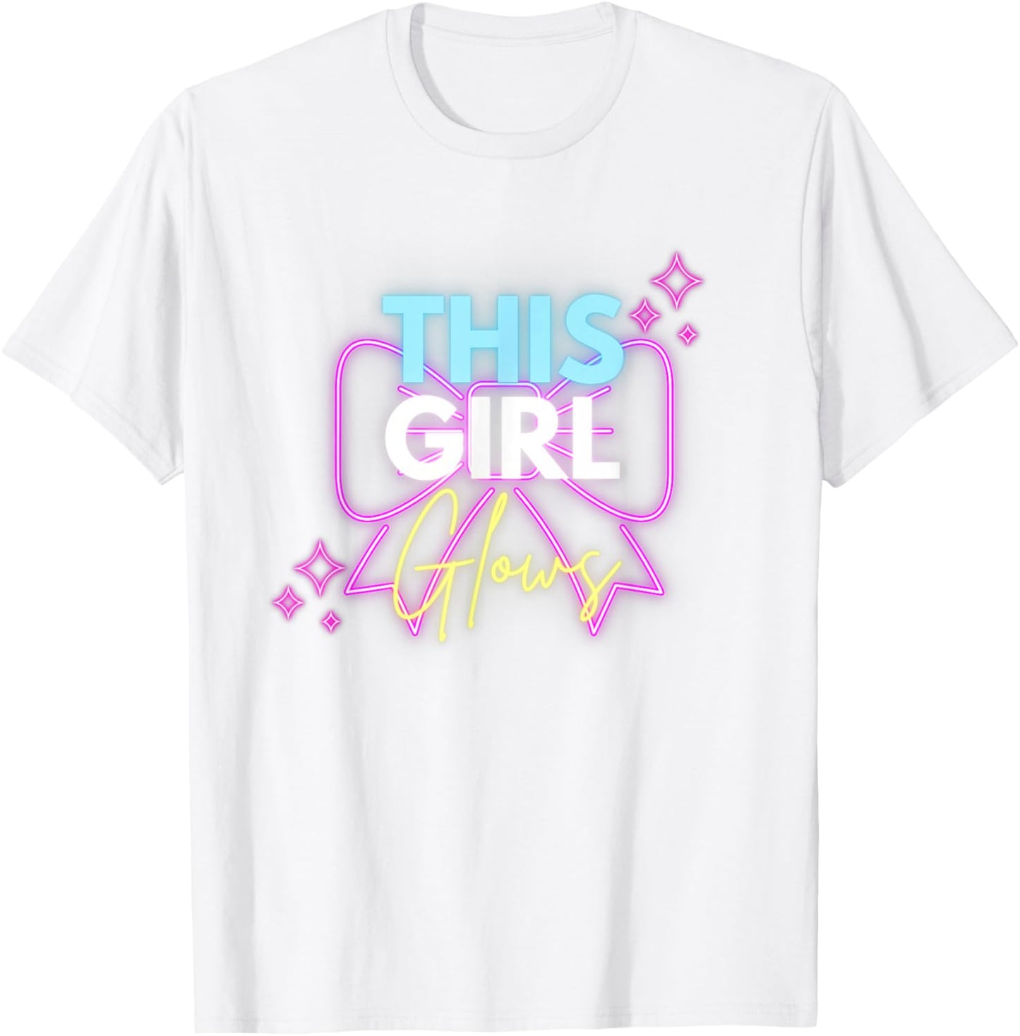 This Girl Glows for Kids Tie Dye Bright Colors 80's and 90's T-Shirt - T-Shirt | White