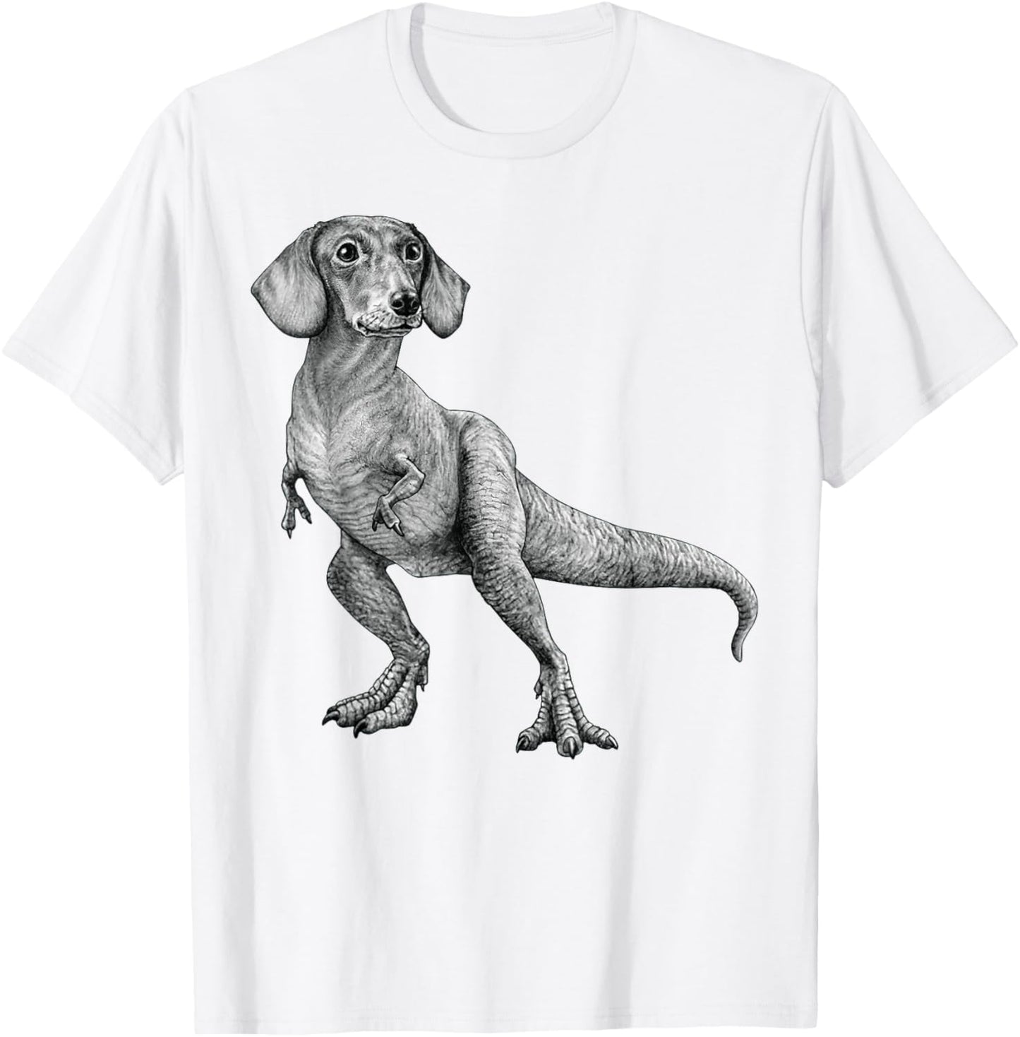 Dachshund Dinosaur T rex T-Shirt - T-Shirt | White