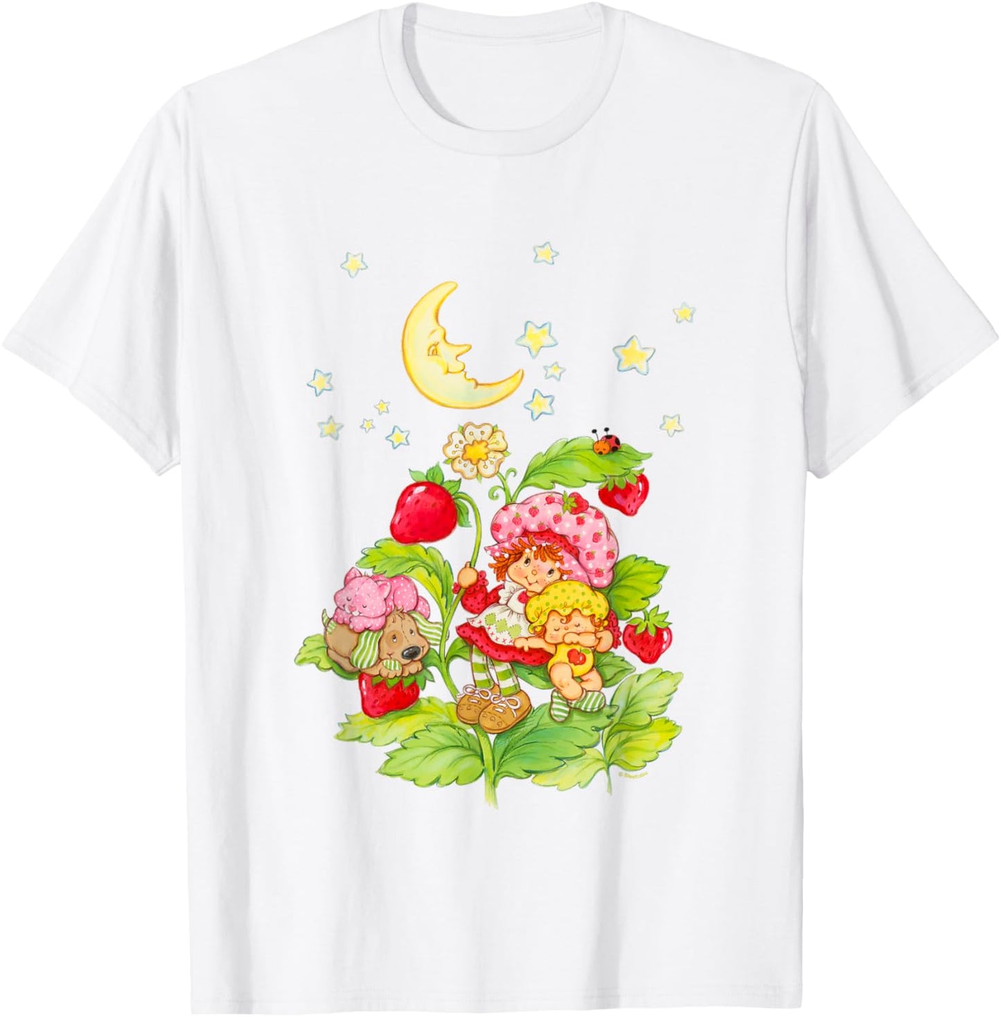 Strawberry Shortcake Cute Strawberry Garden Group Shot Logo T-Shirt - T-Shirt | White