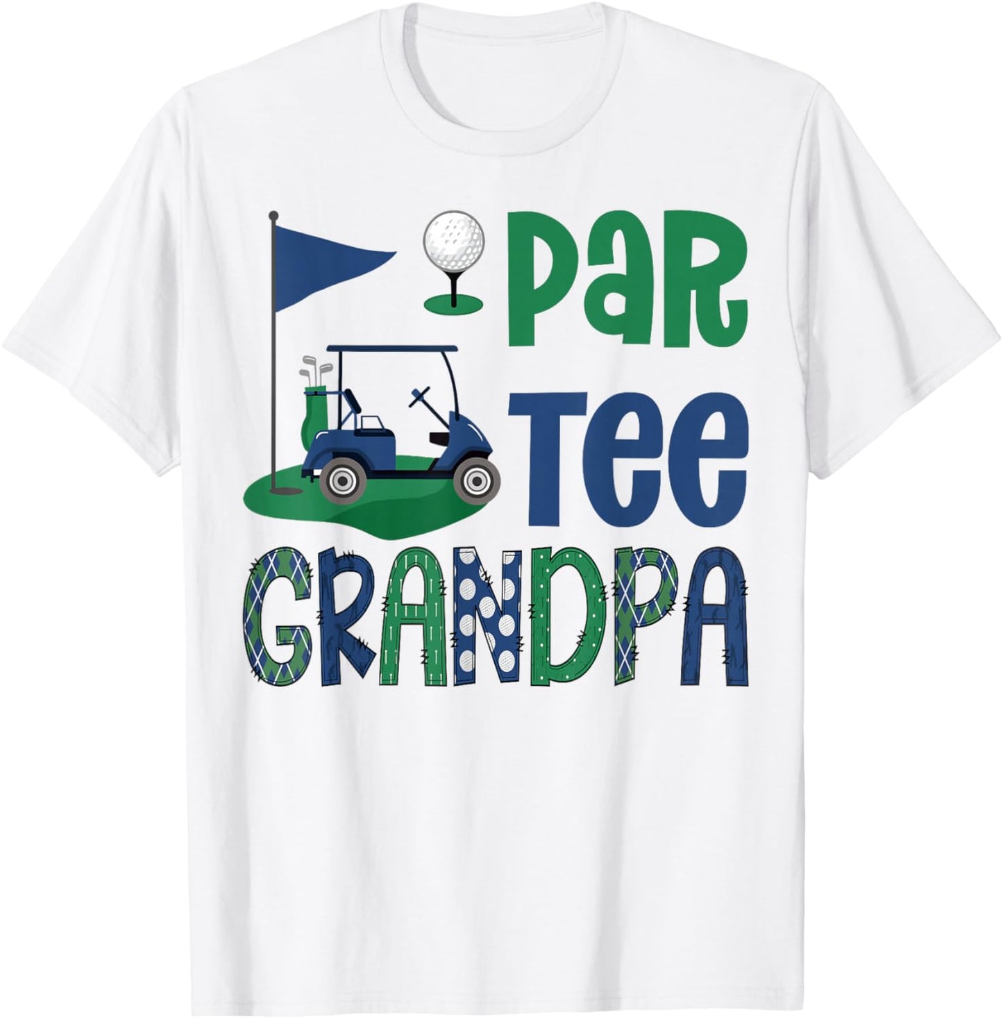 Par- Grandpa Golf Lover Birthday Party Family Matching T-Shirt - T-Shirt | White