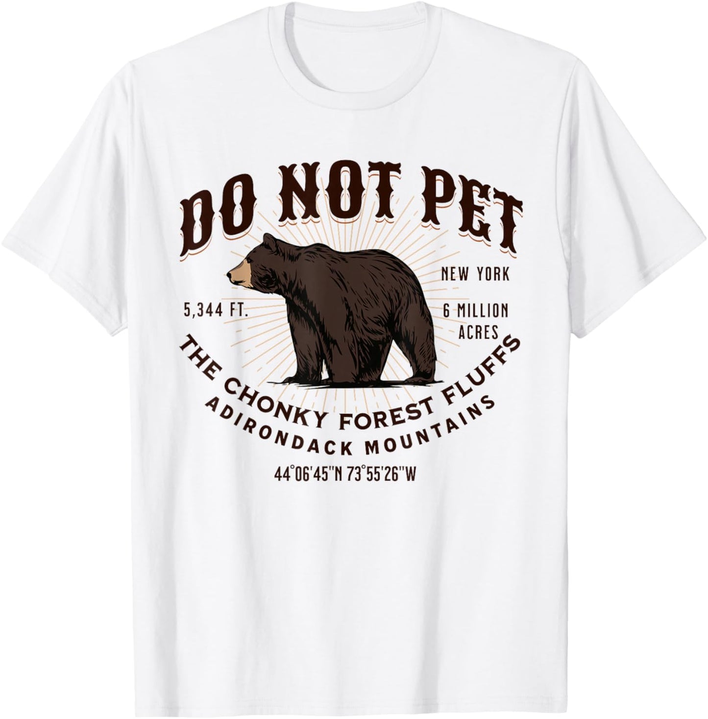 Adirondack Mountains New York Black Bear Funny Souvenir T-Shirt - T-Shirt | White