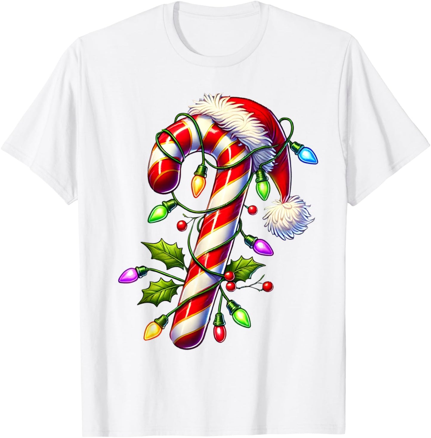 Candy Cane Crew Christmas Light Family Xmas Santa Boys Girls T-Shirt - T-Shirt | White