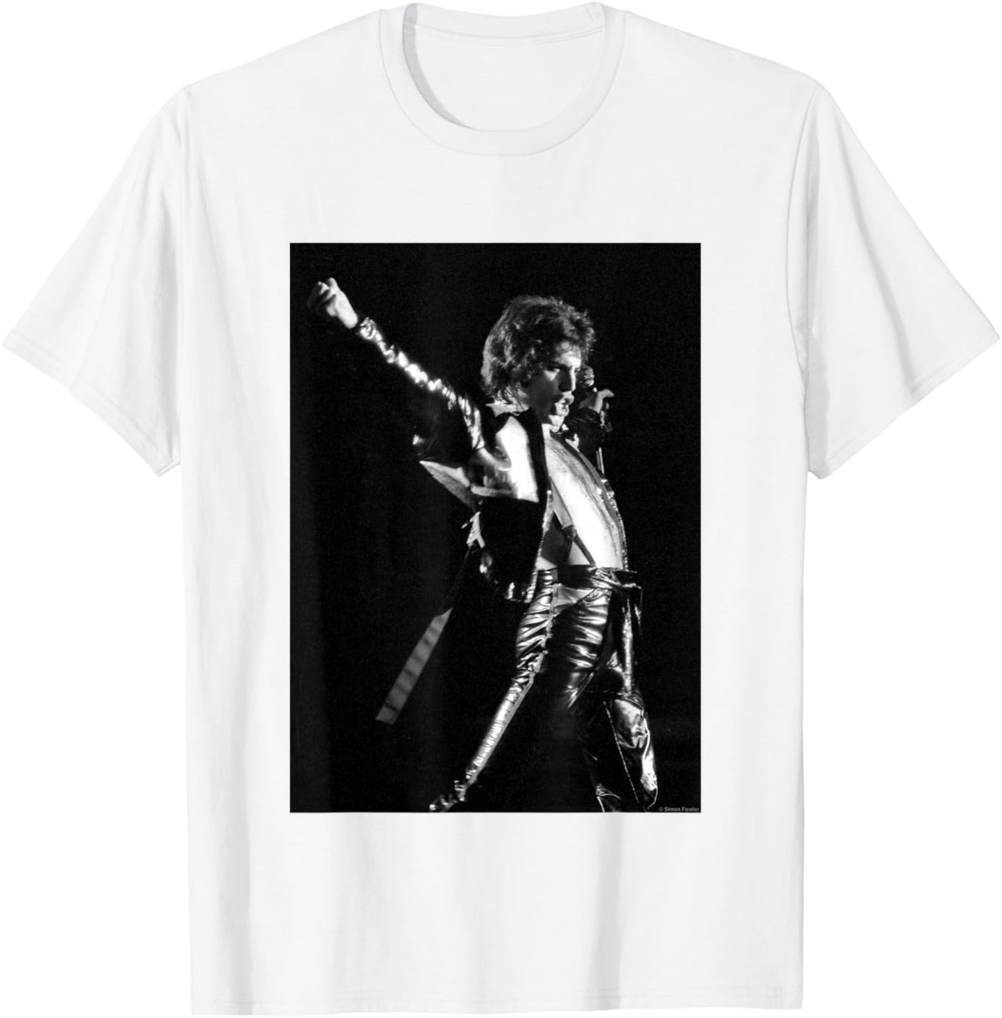 Freddie Mercury Of Queen Live Wembley 1979 By Simon Fowler T-Shirt - T-Shirt | White