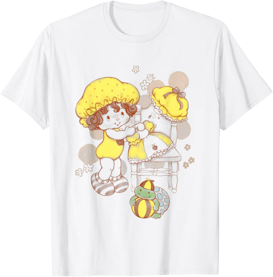 Strawberry Shortcake Cute Apple Dumplin Retro Chest Logo T-Shirt - T-Shirt | White