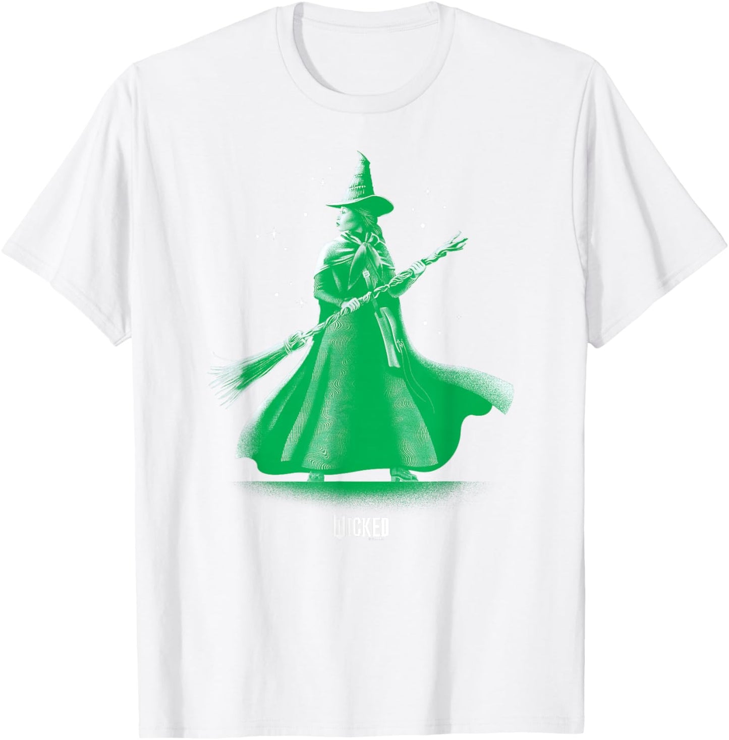 Wicked -Adults Classic Fit Green Elphaba Pose Tonal T-Shirt - T-Shirt | White