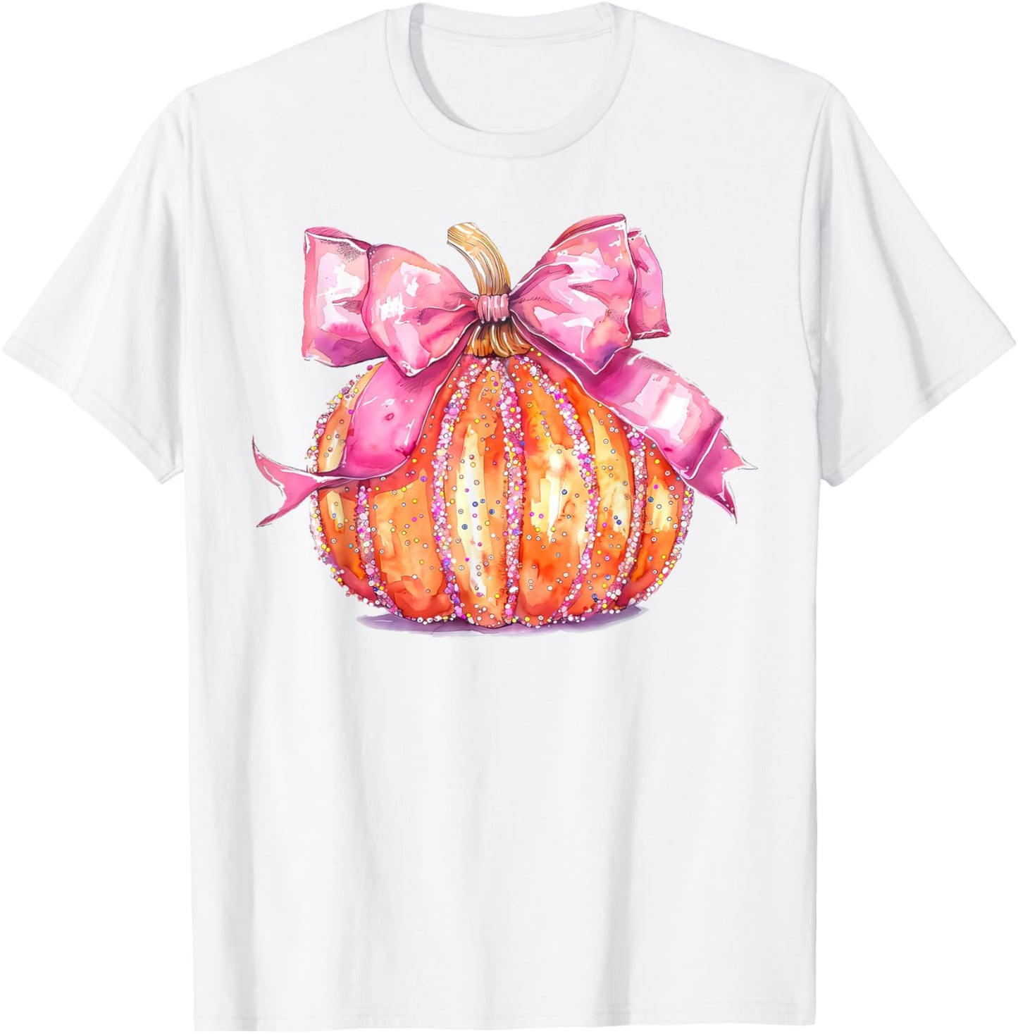 Coquette Pumpkin Bow Disco Ball Cute Girly Halloween Costume T-Shirt - T-Shirt | White