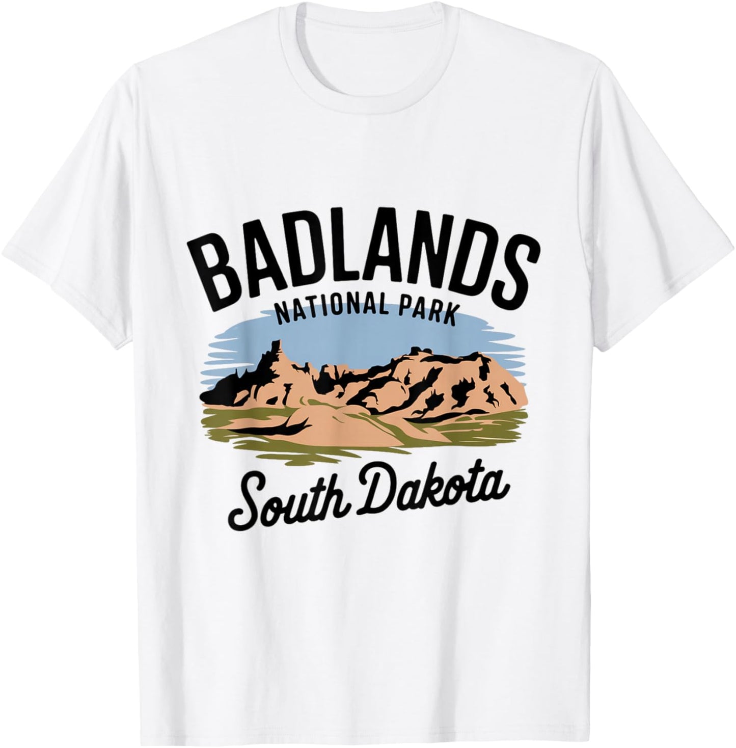 Hiking Camping Scenic South Dakota Badlands National Park T-Shirt - T-Shirt | White