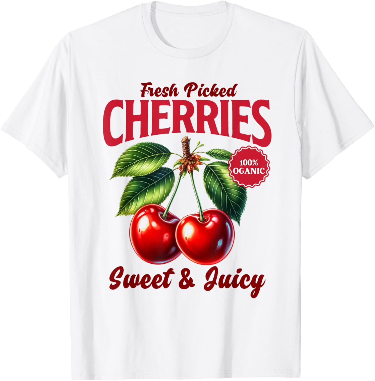 Cherry Farmer's Market Fresh Picked Cherries Cherry Lover T-Shirt - T-Shirt | White