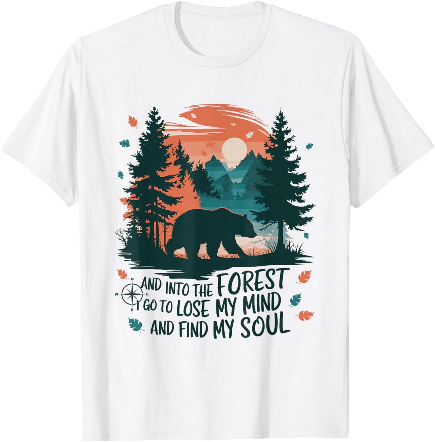 And Into The Forest I Go To Lose My Mind Camping Bear T-Shirt - T-Shirt | White