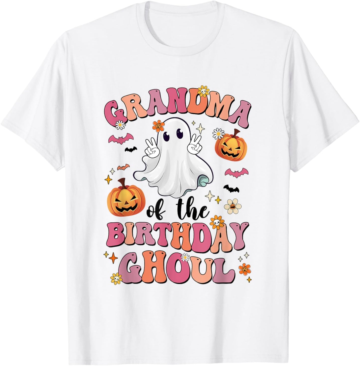 Grandma Of The Birthday Ghoul Halloween Bday Boys Girls T-Shirt - T-Shirt | White