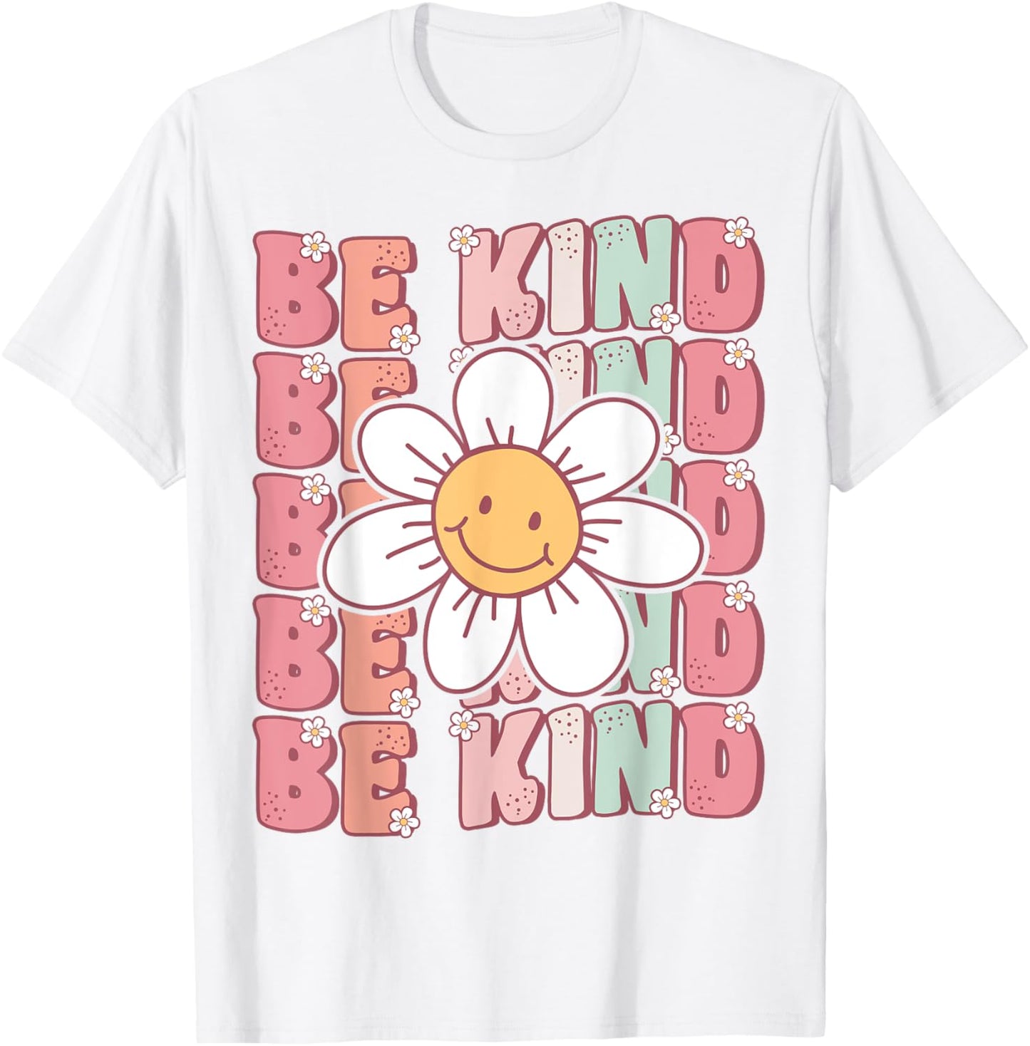 Groovy Be Kind Retro Cute Daisy Flower Positivity Kindness T-Shirt - T-Shirt | White