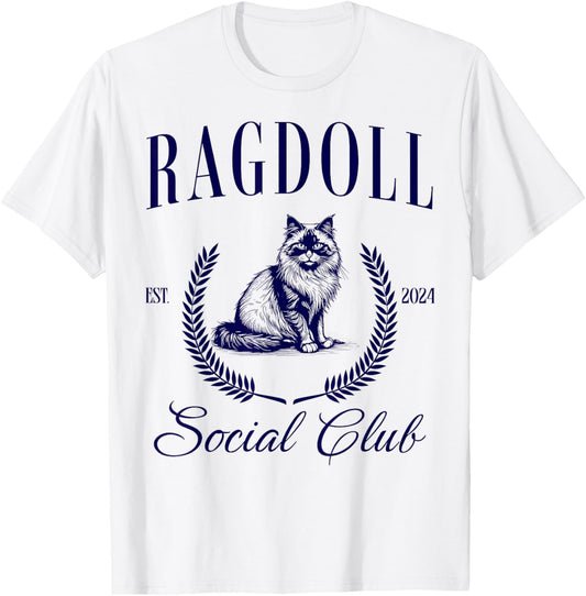 Ragdoll Cat Owner Social Club Funny Women T-Shirt - T-Shirt | White