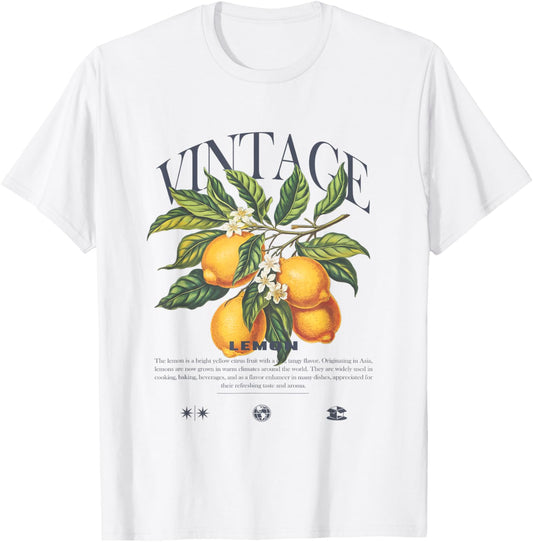 Lemon Fruit Vintage T-Shirt - T-Shirt | White