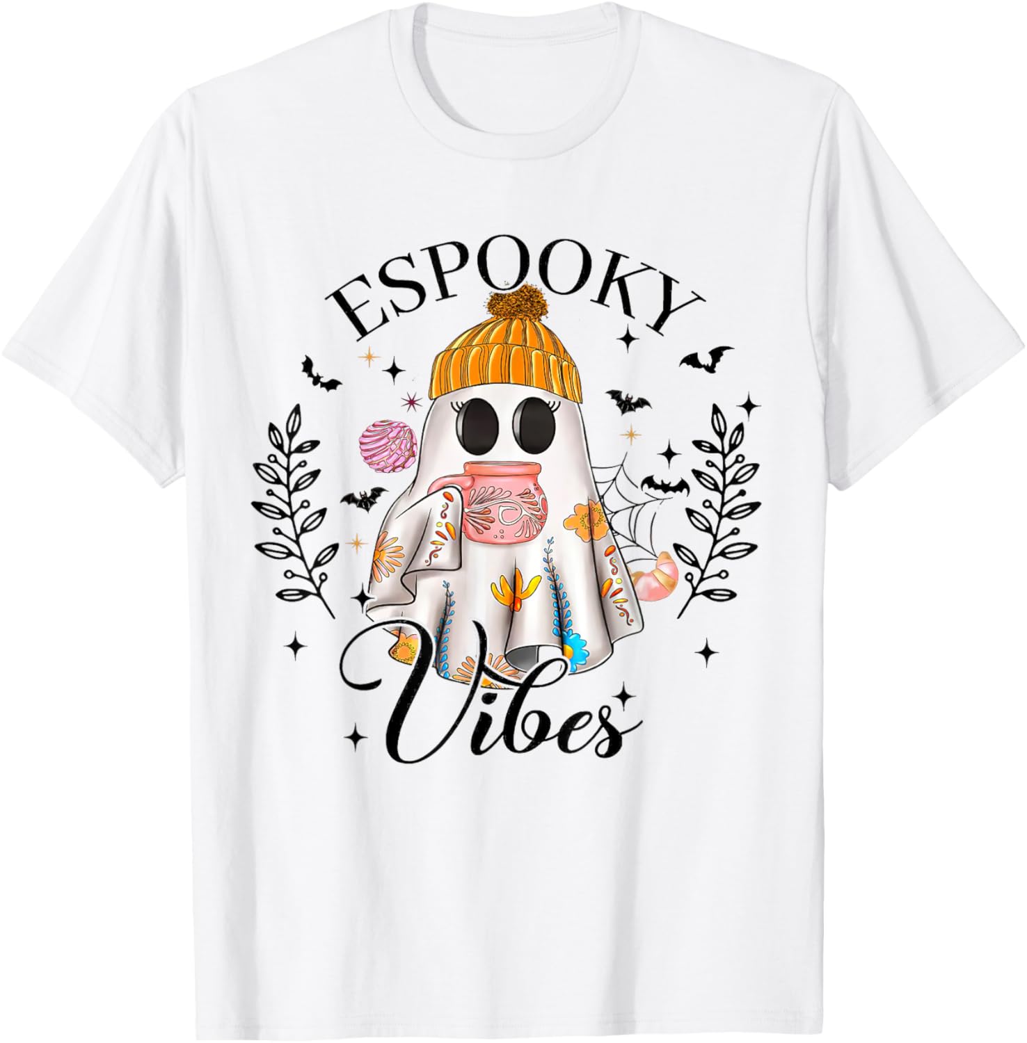 Mexican Ghost, Espooky Vibes, Espooky Season, Spooky Conchas T-Shirt - T-Shirt | White