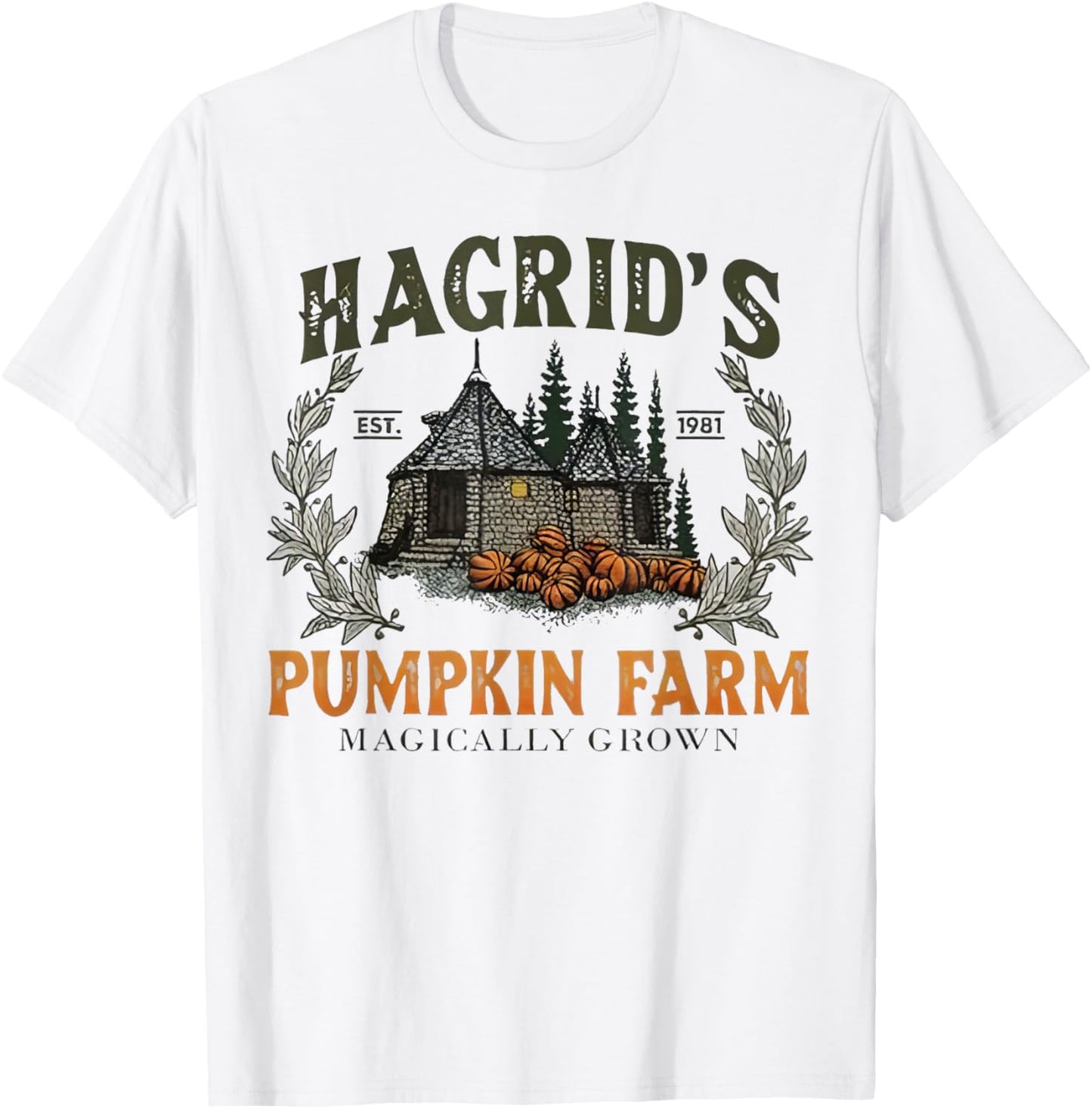 Retro Fall Hagrid's Pumpkin Farm Patch Autumn Pumpkin Garden T-Shirt - T-Shirt | White
