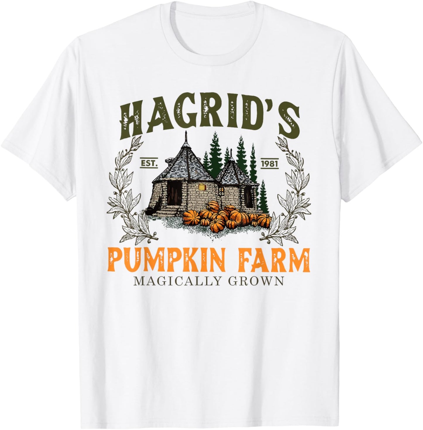 Hagrids Pumpkin Farm Magically Grown Halloween Spooky Season T-Shirt - T-Shirt | White