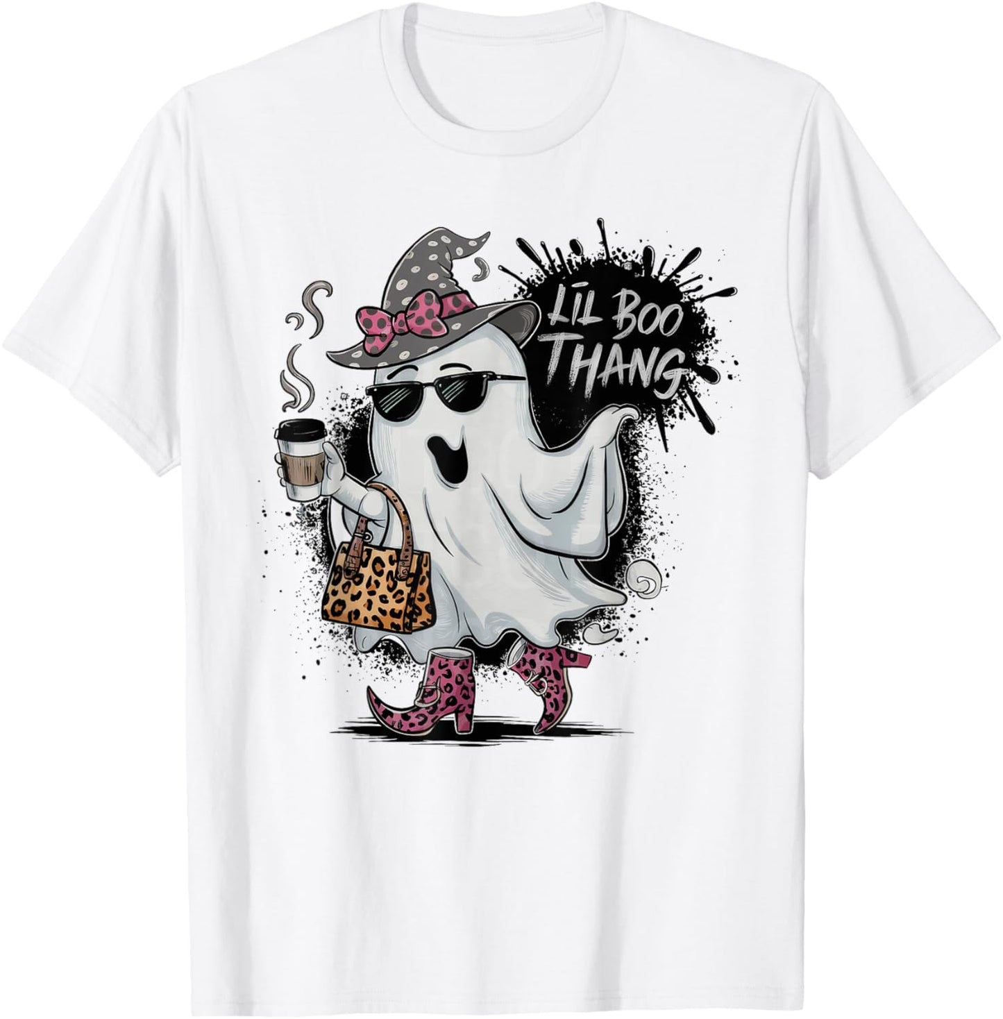 Lil Boo Thang Cute Ghost Halloween Costume Girl Kids T-Shirt - T-Shirt | White