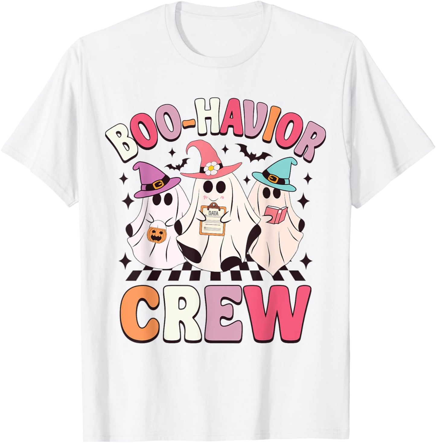 Retro Boo-Havior Crew Behavior Analyst Halloween ABA RBT T-Shirt - T-Shirt | White