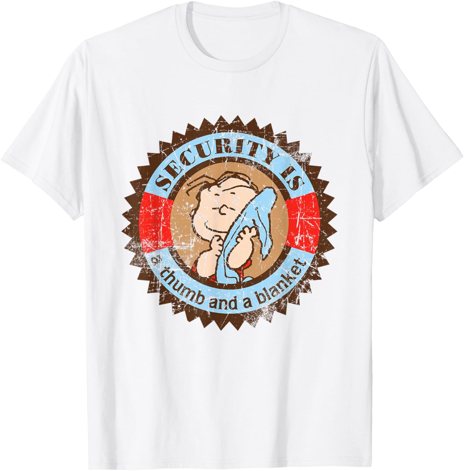 Peanuts Linus Van Pelt Security is A Thumb and Blanket T-Shirt - T-Shirt | White