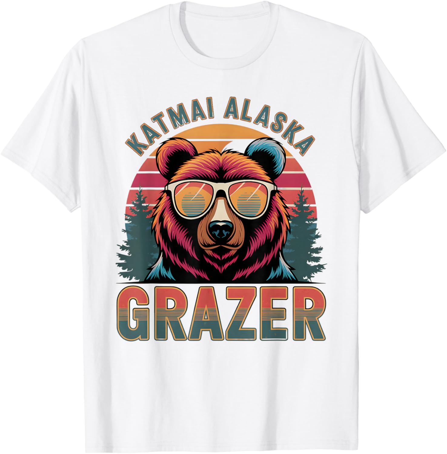 Funny Katmai Alaska Grazer Vintage Fat Bear Week 2025 T-Shirt - T-Shirt | White