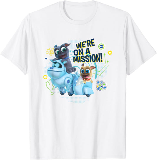 Disney Puppy Dog Pals We're On A Mission! Bingo Rolly Poster T-Shirt - T-Shirt | White