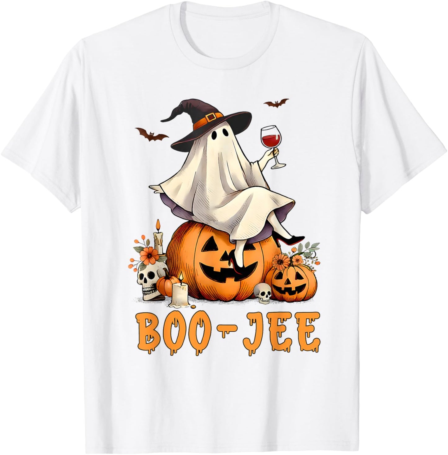 Funny Boo-Jee Ghost Halloween Boo Jee Ghost Spooky Season T-Shirt - T-Shirt | White