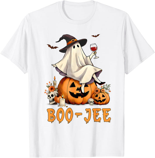 Funny Boo-Jee Ghost Halloween Boo Jee Ghost Spooky Season T-Shirt - T-Shirt | White